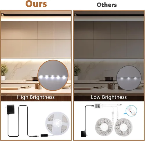 Miniatura 5 de Wefomey - Tiras de luces LED blancas, 100 pies de cinta de luz LED regulable y brillante de 24V con control remoto y aplicación, 2700K-6500K, 1440