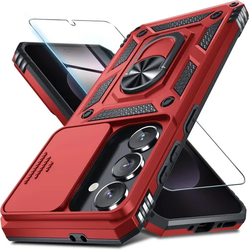 Miniatura 18 de Janmitta Compatible con Galaxy A15 5G Funda con Cubierta Deslizante Integrada para Lente de Cámara + Protector de Pantalla + Soporte de Anillo