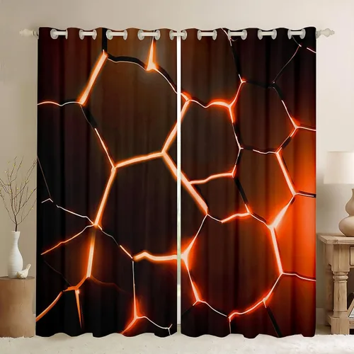 Miniatura 13 de Cortinas opacas con estampado de panal de abeja verde (30% -50%) con patrón hexagonal para ventana, cortina geométrica de colmena para dormitorio