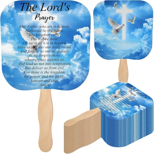 Miniatura 13 de Sherr 50 piezas de regalos inspiradores cristianos a granel para mujeres, hombres, fanáticos de la iglesia, abanicos de madera de mano, funeral