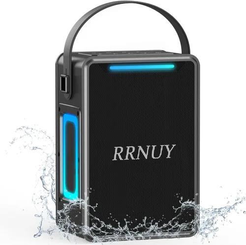 Altavoz Bluetooth portátil de 60 W IPX6 impermeable altavoces inalámbricos con graves profundos, emparejamiento TWS, sonido estéreo DSP, luz LED,