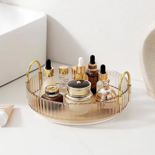 Miniatura 17 de Aveniee Organizador de maquillaje giratorio de 360 grados para tocador, organizadores de baño mejorados para perfume y cuidado de la piel