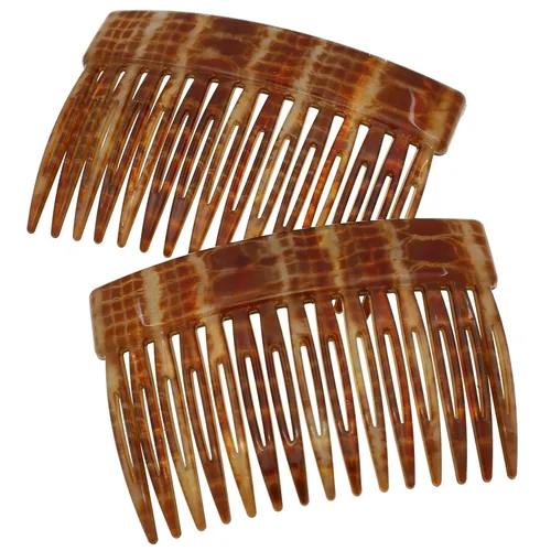 Miniatura 11 de Camila Paris MP877/2 - Peine lateral francés de 3 pulgadas, pequeño, negro, peines de pelo con torsión francesa decorativa, clips de pelo