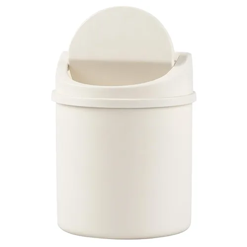 Miniatura 9 de Mini bote de basura de plástico con tapa abatible, bote de basura pequeño de 0.7 galones, color gris