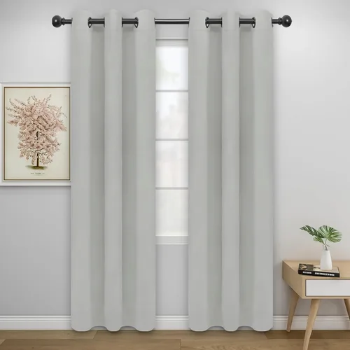 Miniatura 33 de Easy-Going - Cortinas opacas para dormitorio, aislamiento térmico sólido con ojales, cortinas de ventana para reducción de ruido, cortinas