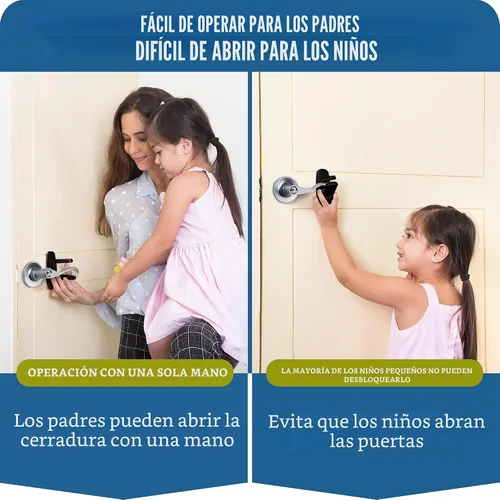 Miniatura 7 de Cerradura de palanca de puerta (paquete de 2) evita que los niños pequeños abran puertas. 3.25 pulgadas de largo x 1.5 pulgadas de ancho x 4.5