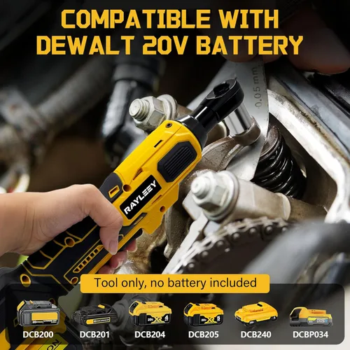 Miniatura 4 de Llave de trinquete inalámbrica de 3/8 pulgadas para batería DEWALT 20V MAX, kit de herramienta de trinquete eléctrico de potencia 45 pies/libras