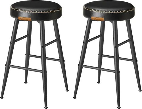 Miniatura 14 de VASAGLE EKHO Collection - Juego de 2 taburetes de bar, taburetes de cocina, taburetes de desayuno, cuero sintético con costuras, modernos
