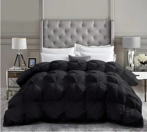 Lujoso para todas las estaciones – Colección de hotel – Estilo Pintuck – 100% algodón orgánico tamaño Twin XL 68 x 92 pulgadas, edredón plisado de 1