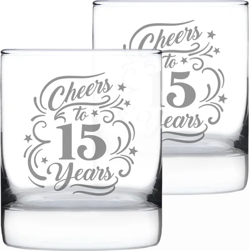 Miniatura 8 de Regalos personalizados de cristal de whisky para mujeres y hombres, decoración de fiesta de 15 aniversario, vasos de 10.25 onzas