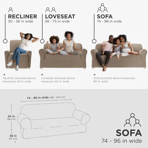 Miniatura 5 de Zenna Home Simply Fit - Funda elástica para sofá (1 pieza), color moca