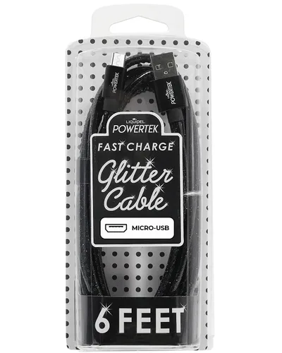 Liquipel Powertek - Cable de carga micro USB para teléfonos celulares y dispositivos electrónicos, 6 pies (negro)