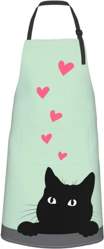 Miniatura 8 de Perinsto Delantal Impermeable para Mascotas Perros Gatos Animales Lindos con Babero para Aseo Cocina Horneado Pintura Jardinería Gato divertido