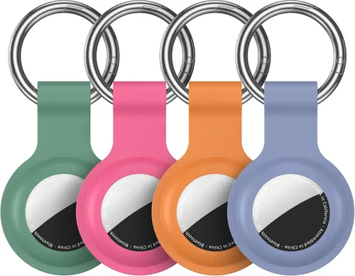 Miniatura 23 de Paquete de 4 llaveros compatibles con AirTag para AirTag de 1ª y 2ª generación, para AirTag de 1ª y 2ª generación, funda para AirTag, rastreador