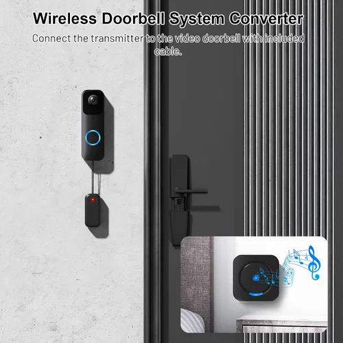 Miniatura 4 de Extensor de timbre inalámbrico con timbre de video, compatible con timbre de video Blink, fácil instalación, alarma fuerte