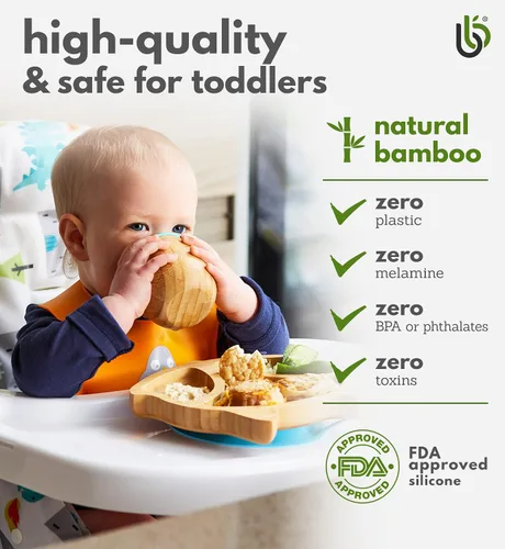 Miniatura 4 de bamboo bamboo Baby and Dinky - Vaso de bambú para niños pequeños, con borde de goteo de silicona para protección de dientes y encías, capacidad