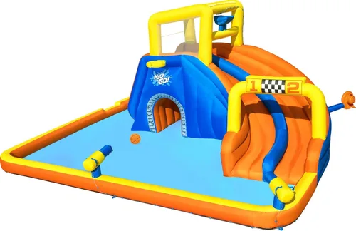 Miniatura 9 de Bestway H2OGO! Parque acuático inflable para niños Lava Splash Tobogán al aire libre, pared de escalada, piscina de chapoteo, aspersor Ideal