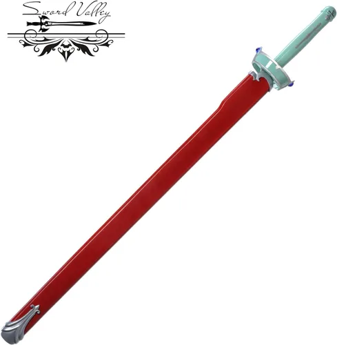 Miniatura 3 de Sword Valley Luz brillante - Espada roja SAO - 42.1 in/42.13 pulgadas - Símbolos de runas de talla de hoja - Hoja de acero inoxidable - Forjado a