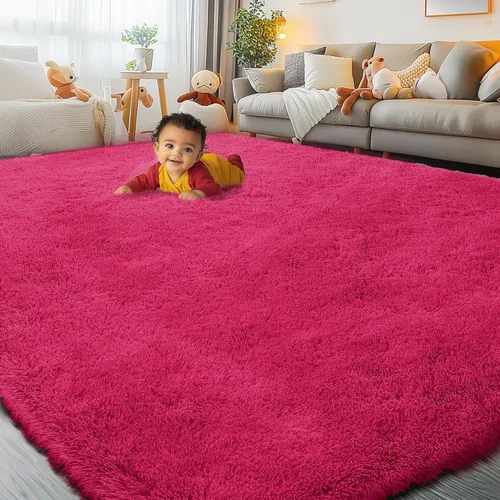 Miniatura 121 de Alfombras circulares súper suaves para niñas, castillo de princesa, tienda de campaña de 5 diámetros, alfombras circulares de área para dormitorio