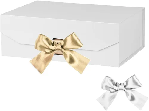 Miniatura 29 de GoooodGift Caja de regalo grande blanca de 13 x 11 x 5.3 pulgadas, caja de regalo con tapa cierre magnético, Navidad, cajas de regalo plegables