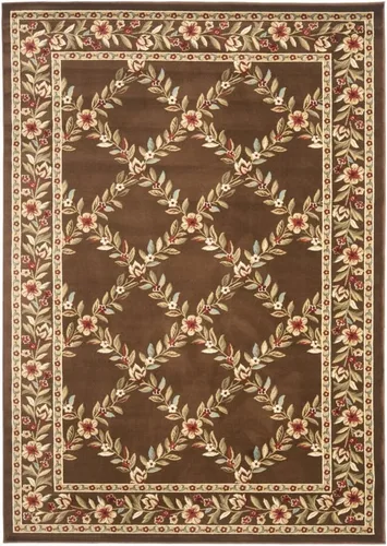 Miniatura 23 de SAFAVIEH Lyndhurst Collection - Alfombra de pasillo, 2 pies 3 pulgadas x 8 pies, color negro y marrón, diseño tradicional de enrejado floral,