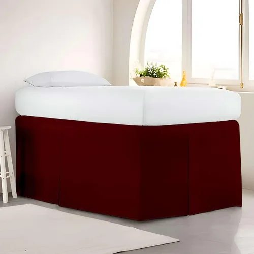 Miniatura 13 de Ready To Rest Falda para cama nido individual de 12 pulgadas de caída, faldas de cama estilo plisado para camas nido, esquinas divididas con Blanco