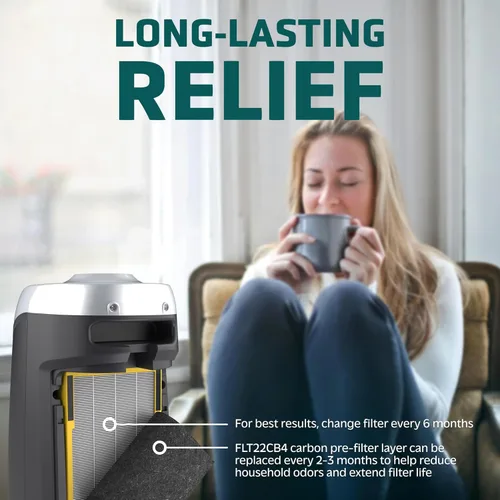 Miniatura 4 de GermGuardian Filter B True HEPA Pure - Filtro purificador de aire auténtico, elimina el 99.97% de los contaminantes, humo de incendios forestales