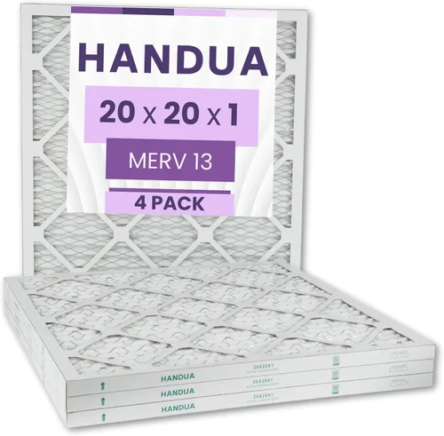 Miniatura 10 de Handua Filtro de aire MERV 11 de 14 x 6 x 1 pulgadas, control de polvo, filtro de repuesto de aire de CA para horno plateado, paquete de 4