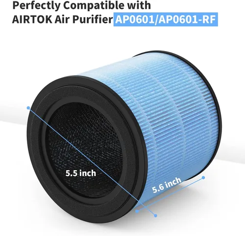 Miniatura 2 de AP0601 Filtro de repuesto compatible con purificador AIRTOK AP0601, parte # AP0601-RF, filtros de 4 etapas (paquete de 2)