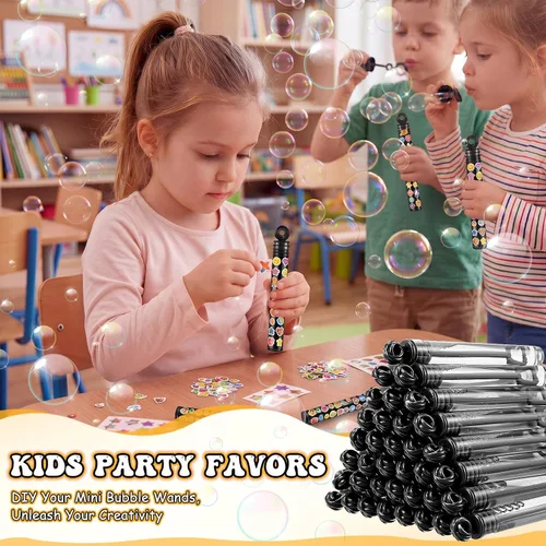 Miniatura 2 de Shappy 24 piezas de mini varitas de burbujas a granel para niños, recuerdos de fiesta, burbujas pequeñas para regalos de cumpleaños, bolsas