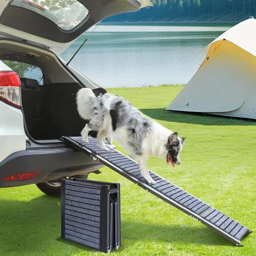 Rampa para perros de 63 pulgadas de largo para automóvil, rampas plegables para mascotas grandes, rampa portátil para perros para camiones, auto de