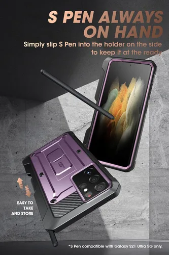 Miniatura 6 de SUPCASE Unicorn Beetle Pro Series - Funda para Samsung Galaxy S21 Ultra 5G (versión 2021), carcasa de doble capa resistente con ranura para S Pen