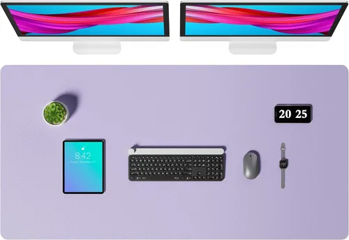 Miniatura 85 de Aothia - Protector de escritorio de cuero sintético, base para mouse, superficie antideslizante e impermeable para escribir y para laptop