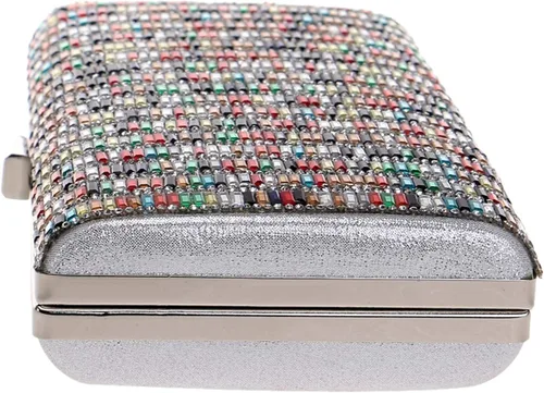 Miniatura 4 de Santimon Bolso de mano de noche para mujer cadena de vestir bolsa de cristal con cuentas de boda