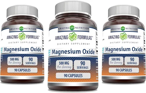 Miniatura 7 de Amazing Formulas Suplemento de óxido de magnesio de 500 mg Sin OMG Sin gluten Fabricado en Estados Unidos (360 unidades)