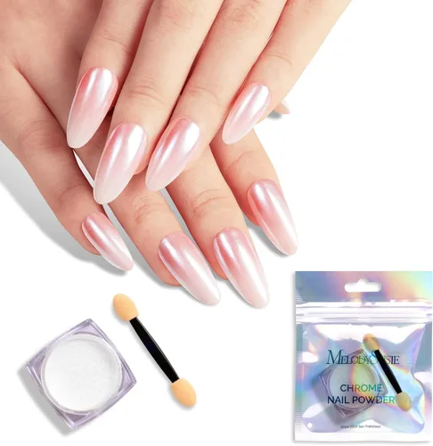 Miniatura 19 de MelodySusie Polvo para Uñas Oro Champán con Efecto Cromo para Uñas de Gel, Pigmento Metálico con Efecto Espejo, Purpurina Fina Elegante