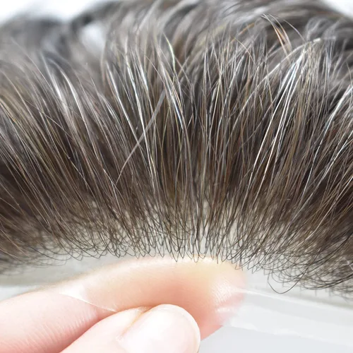 Miniatura 3 de Tupé para hombres, sistema de unidades de cabello humano real, pieza de cabello humano real para hombres, extensiones de pelo de tupé, línea capilar
