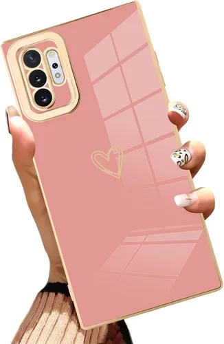 AIGOMARA Funda compatible con Samsung Galaxy Note 10 Plus con diseño de corazón, cubierta de teléfono de cuerpo completo, protección a prueba de Rosa