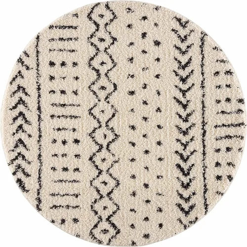Miniatura 83 de Hauteloom, Duncans - Alfombra de estilo granja de pelo mullido para sala y dormitorio, con borlas - Beige, carbón, gris - 2 pies 7 pulgadas x 7 pies