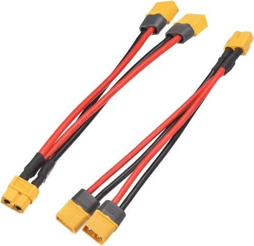 ELFCULB 2 piezas XT60 Y Splitter,12AWG XT60 Cable conector de batería paralelo para Quadcopter RC Car (5.906 in)