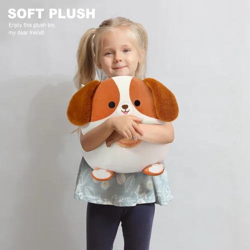 Miniatura 7 de Onsoyours - Original juguete de peluche de perro beagle con béisbol - 30 cm de felpa suave, juguete de cachorro deportivo, lindos peluches