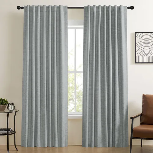 Miniatura 63 de UHITECH Cortinas opacas de 35 pulgadas de largo para sala de estar, 2 paneles, cortina opaca corta para cocina para ventanas pequeñas, cortinas