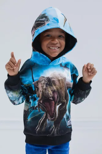 Miniatura 2 de Jurassic World Jurassic Park - Sudadera con capucha de forro polar T-Rex azul para niños pequeños y grandes