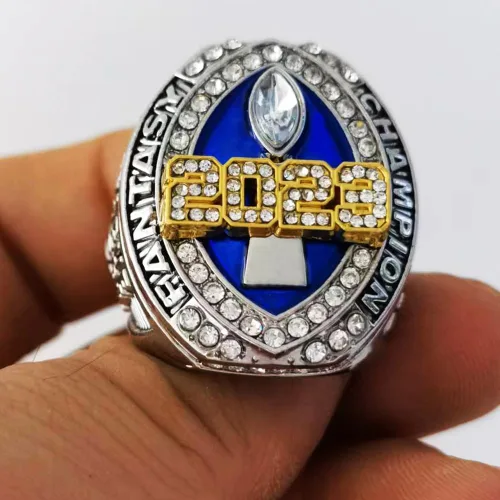 Miniatura 2 de Anillo de campeonato de fútbol de fantasía 2023 Premio Trofeo Premio Deporte MVP Ganador Campeón Anillo con caja