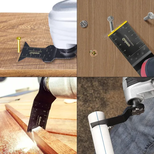 Miniatura 6 de Juego de cuchillas multiherramienta de 32 piezas, incluye cuchillas multiherramienta de titanio, uso en madera, plásticos, corte de metal