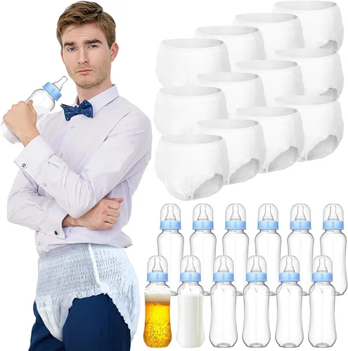 Miniatura 10 de Hushee 6 Sets de Juegos Divertidos de Botellas de Plástico para Baby Shower, Juegos Para Biberones de Plástico, Pañales Desechables, Regalos