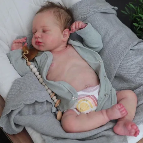 Anano Muñecas de bebé realistas Reborn de vinilo de cuerpo completo de 20 pulgadas, muñeca de bebé de vinilo completo, recién nacido, bebé realista,