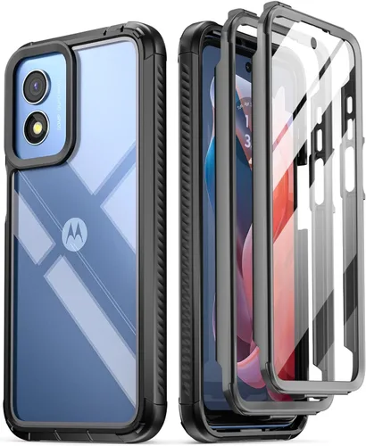 Miniatura 7 de Poetic Guardian - Funda para Motorola Moto G Play (2023), [probada en caídas de grado militar de 20 pies] cubierta híbrida de cuerpo completo a Negro