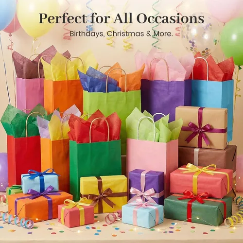 Miniatura 2 de Koogel 120 hojas de papel de seda a granel, papel de regalo de 20 x 14 pulgadas para bolsas de regalo de Navidad, manualidades, boda, fiesta