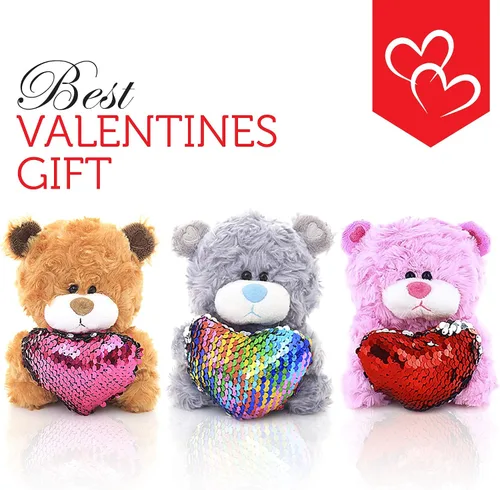 Miniatura 2 de Plushland Qbeba - Oso de peluche de 6 pulgadas, lindo amor, día de San Valentín o sorpresa de Navidad para niños y niñas, tamaño exprimible